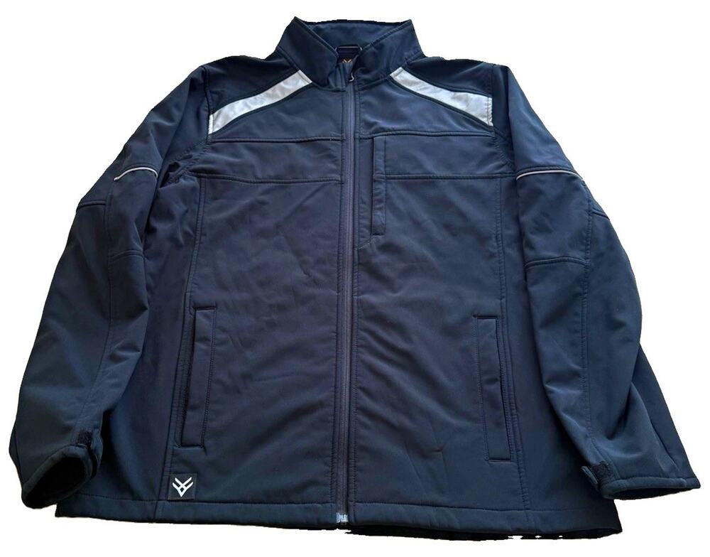 HAWX Men’s XL Black Softshell Jacket Lined Full Zip Stand-Up Collar Workwear